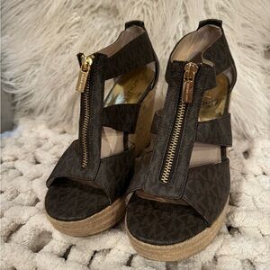 MK Michael Kors Shoes- Damita Wedge Heels Logo Lux